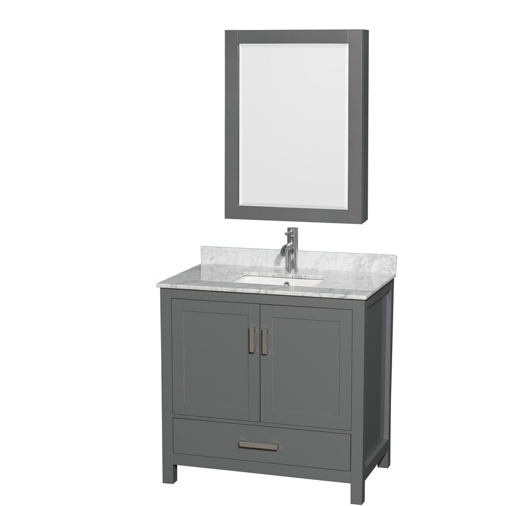 Sheffield Bathroom Vanity with Countertop 36 inch Single Sink Single hole Faucet Setup