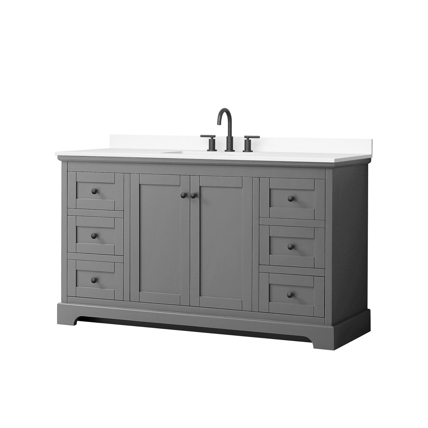 Avery Bathroom Vanity with Countertop 60 inch Single Sink 3-hole Faucet Setup