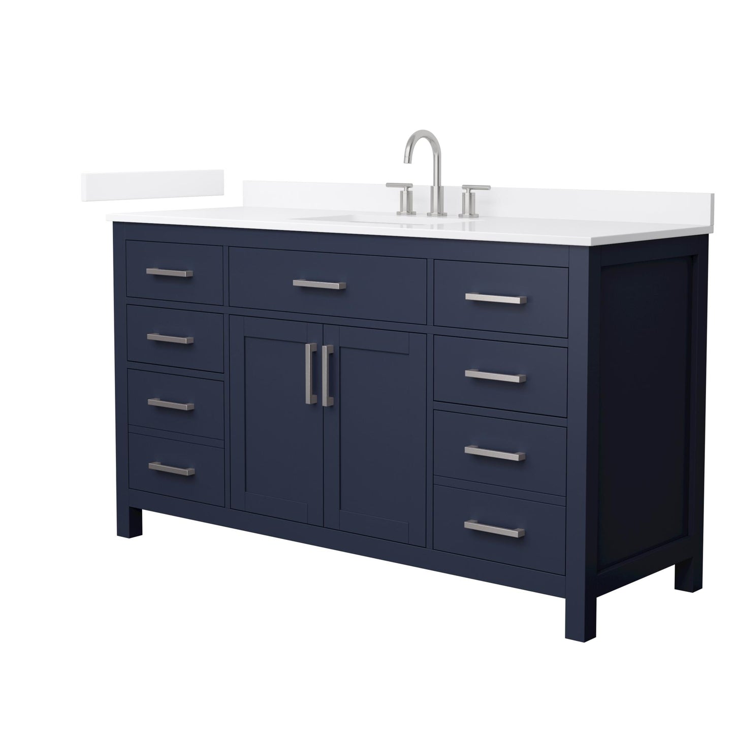 Beckett Bathroom Vanity with Countertop 60 inch Single Sink 3-hole Faucet Setup