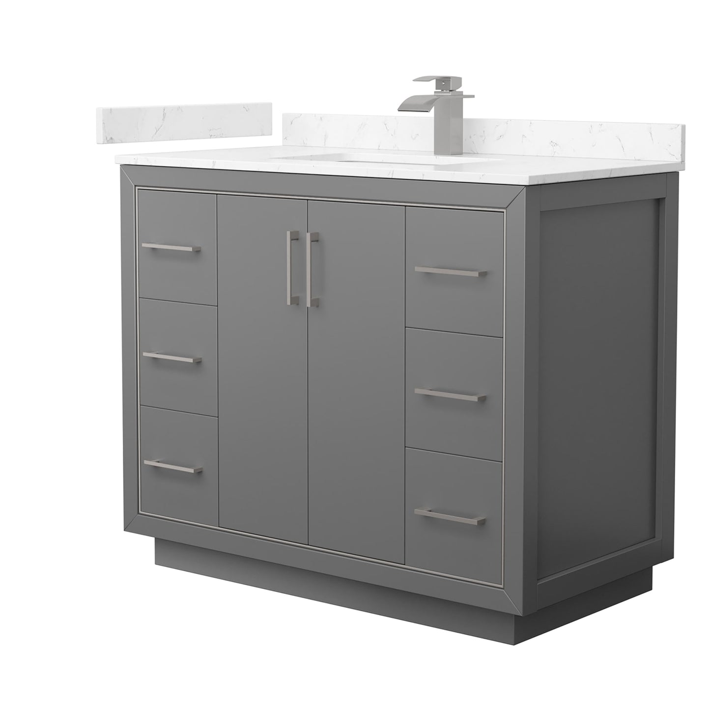 Icon Bathroom Vanity with Countertop 42 inch Single Sink Single hole Faucet Setup