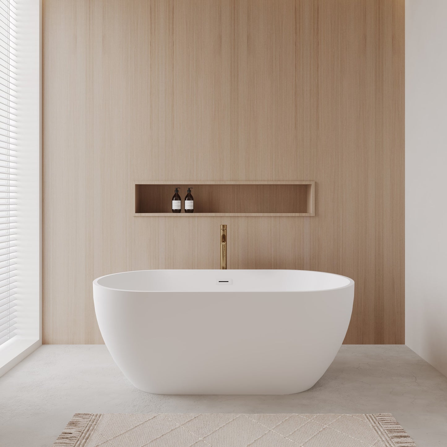 Juno Freestanding Acrylic Bathtub With Faucet 63 inch