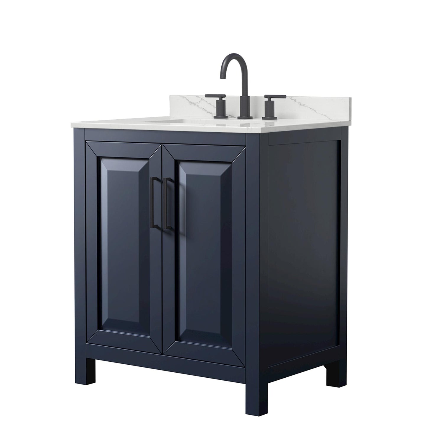 Daria Bathroom Vanity with Countertop 30 inch Single Sink 3-hole Faucet Setup