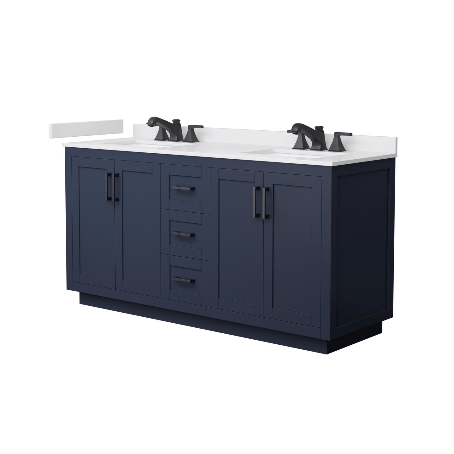 Miranda Bathroom Vanity with Countertop 66 inch Double Sink 3-hole Faucet Setup