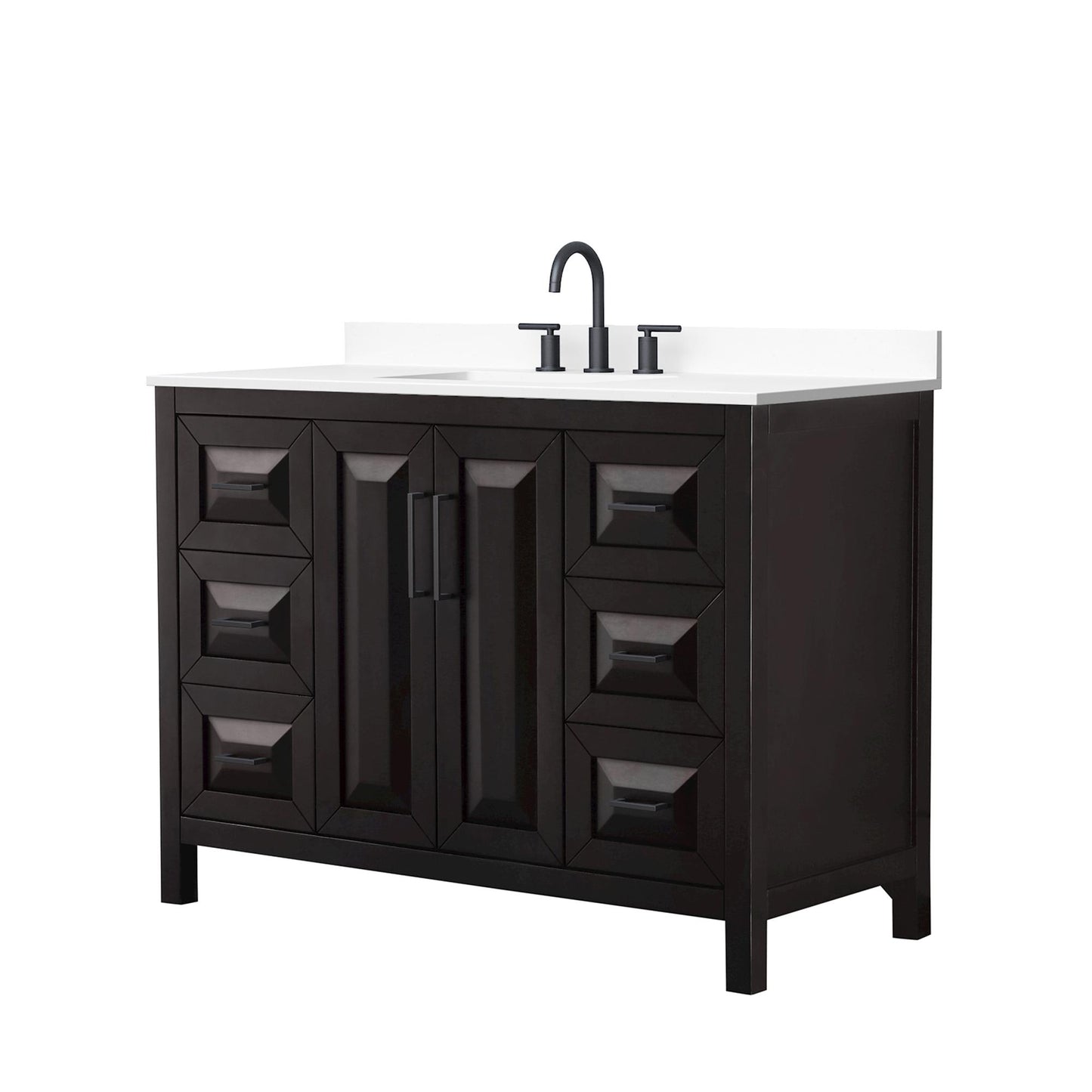 Daria Bathroom Vanity with Countertop 48 inch Single Sink 3-hole Faucet Setup