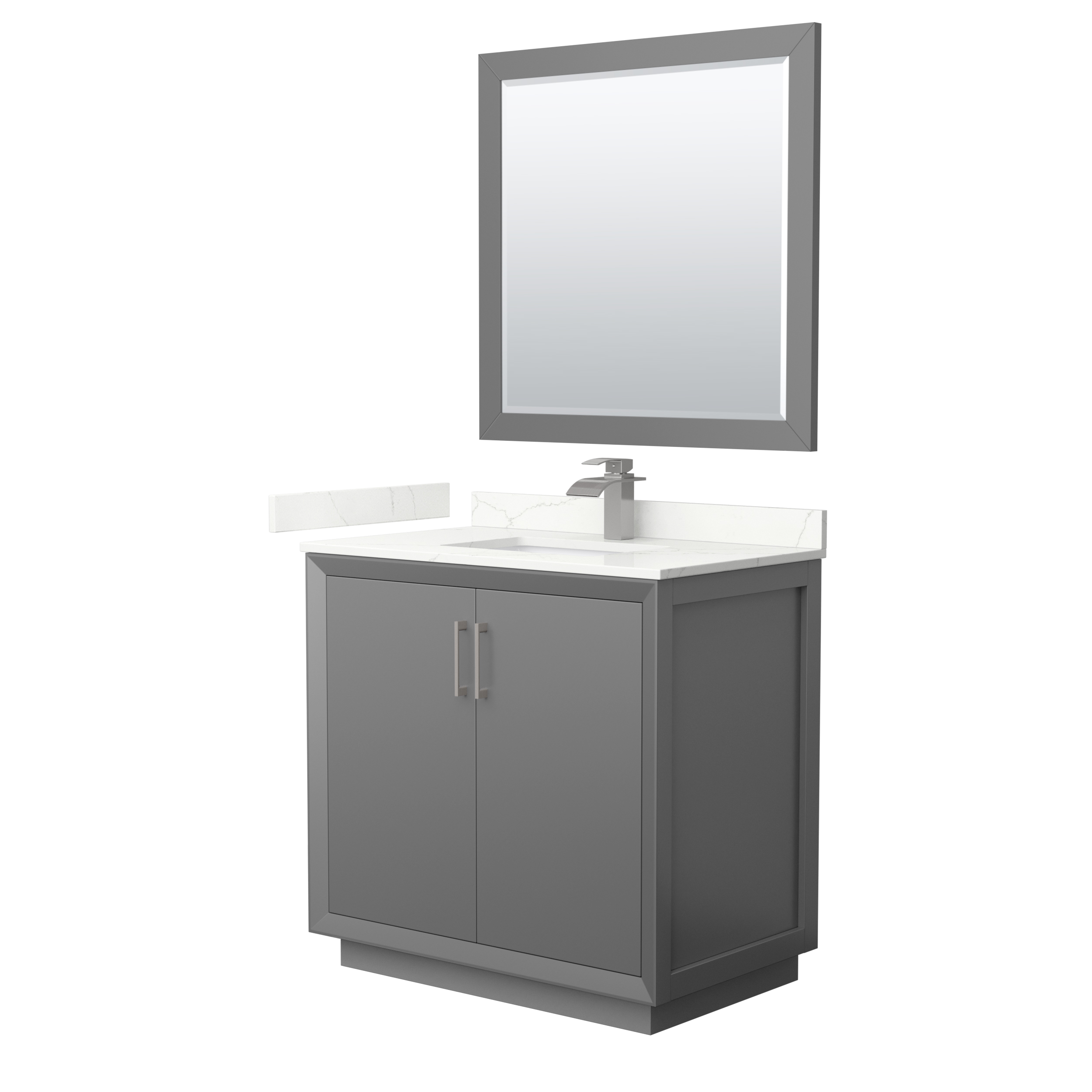 Strada 36" Single Vanity with optional Quartz Counter - Dark Gray WC-4141-36-SGL-VAN-DKG_