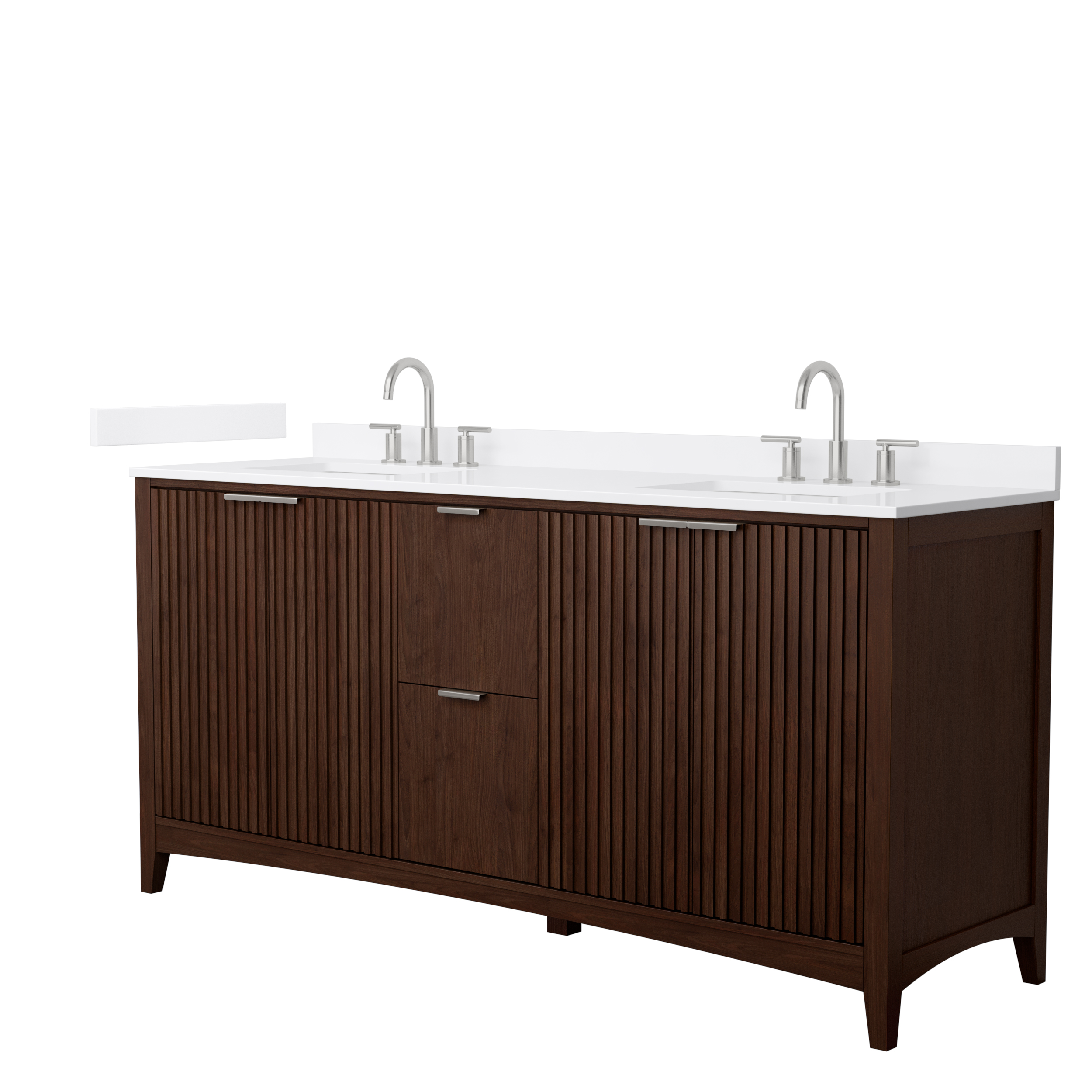 Palmilla 72" Double Vanity - Dark Walnut WC-9191-72-DBL-VAN-DWT