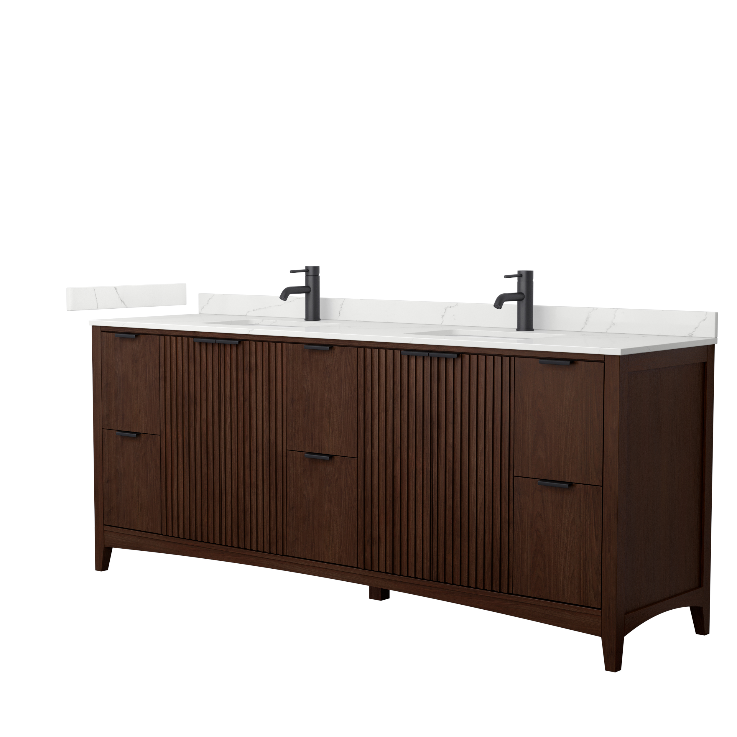 Palmilla 84" Double Vanity - Dark Walnut WC-9191-84-DBL-VAN-DWT