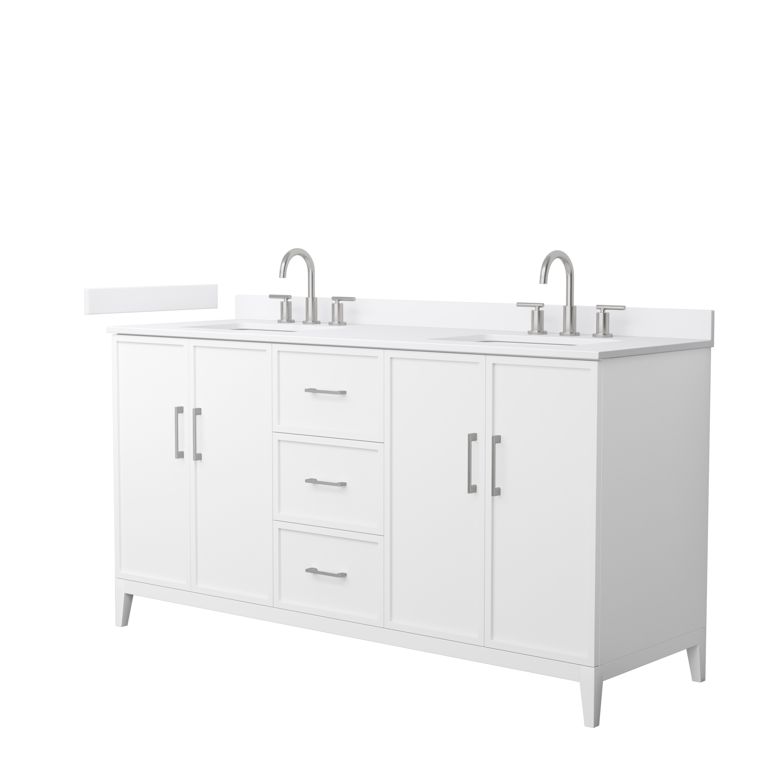 Elan 66" Double Bathroom Vanity by Wyndham Collection - White WC-7171-66-DBL-VAN-WHT