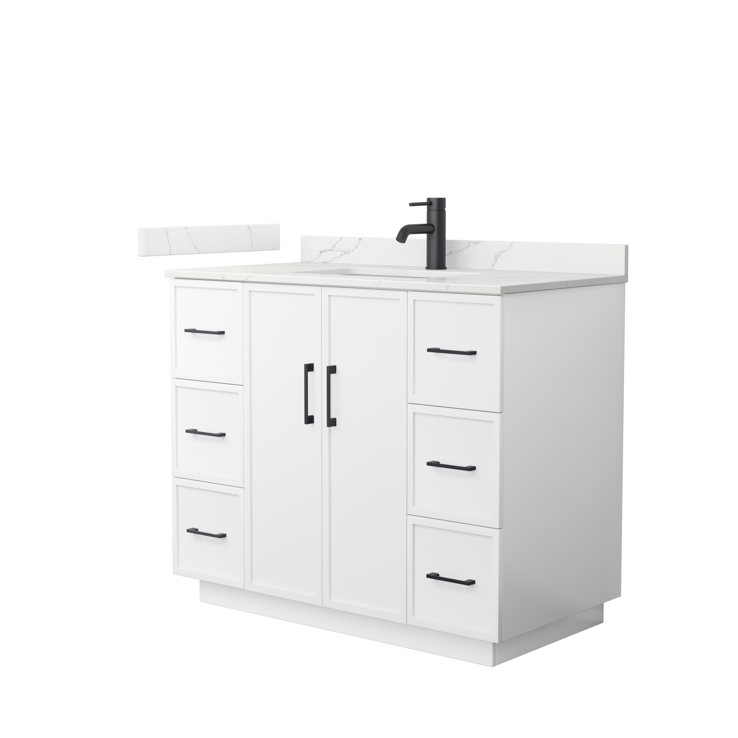 Elan 42" Single Bathroom Vanity with Toe Kick - White WC-7474-42-SGL-VAN-WHT