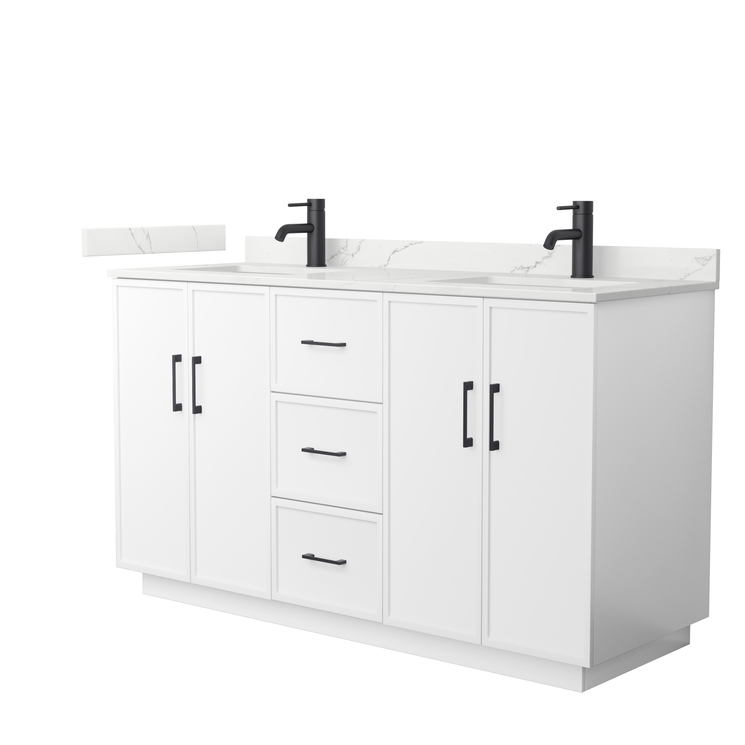 Elan 60" Double Bathroom Vanity with Toe Kick - White WC-7474-60-DBL-VAN-WHT