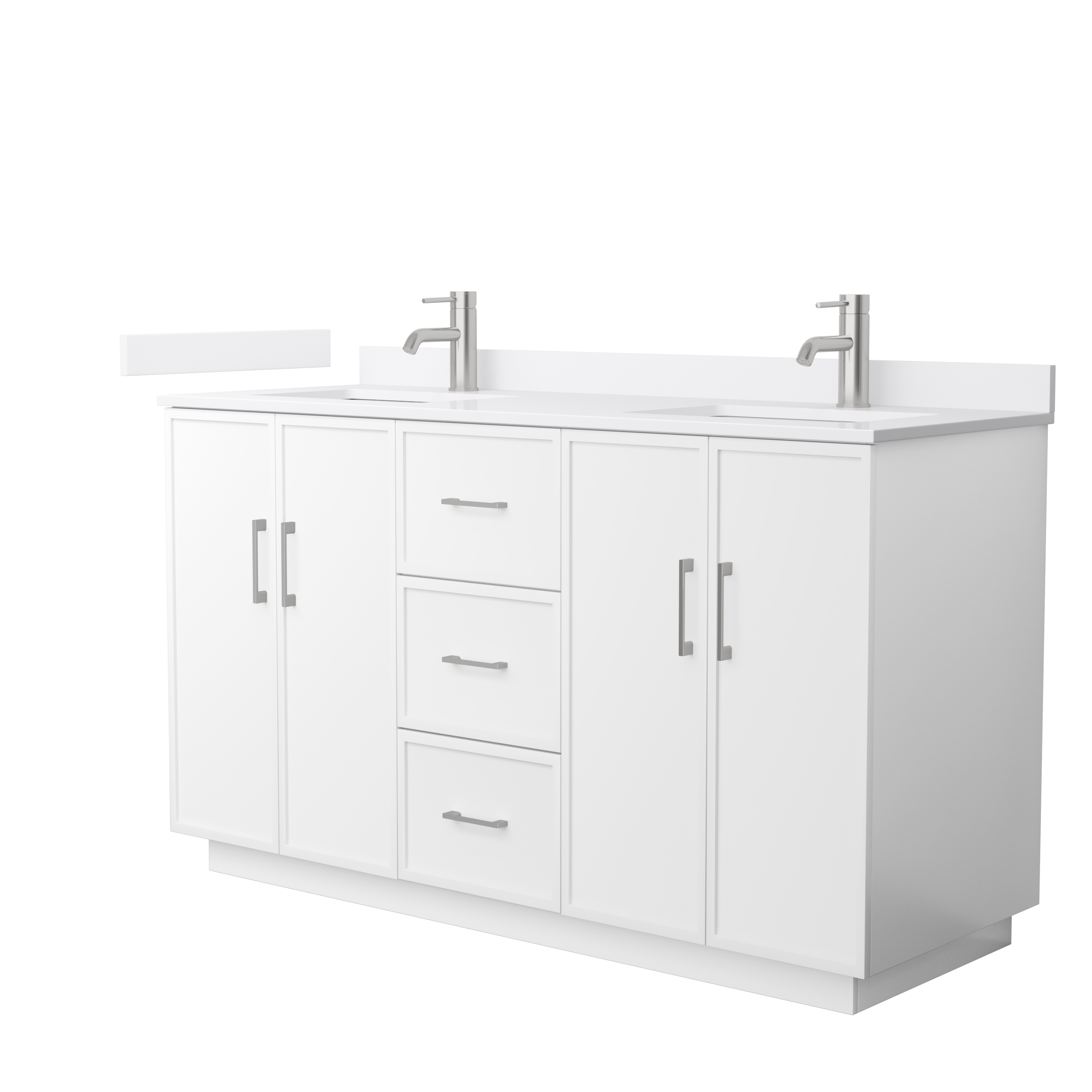 Elan 60" Double Bathroom Vanity with Toe Kick - White WC-7474-60-DBL-VAN-WHT