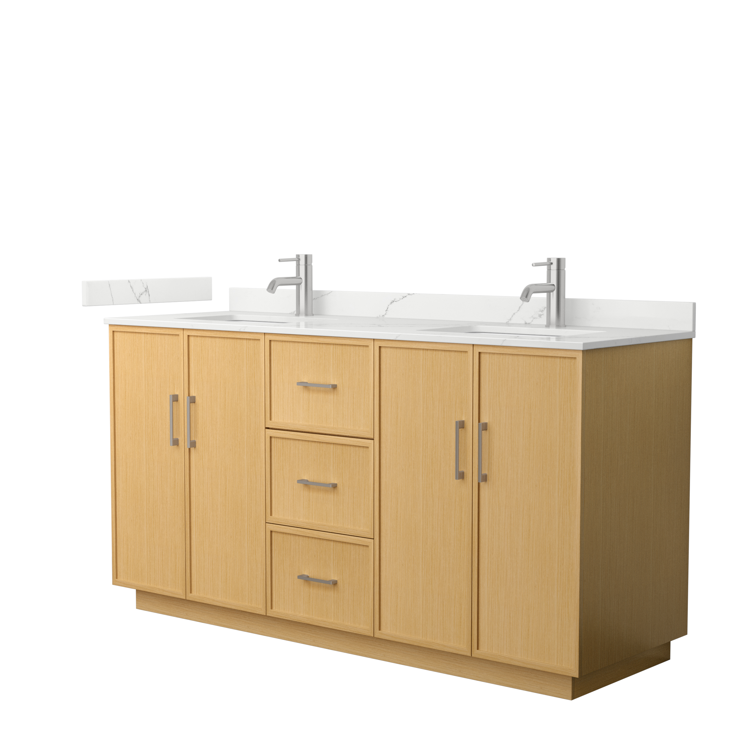 Elan 66" Double Bathroom Vanity with Toe Kick - Light Oak WC-7474-66-DBL-VAN-LHO