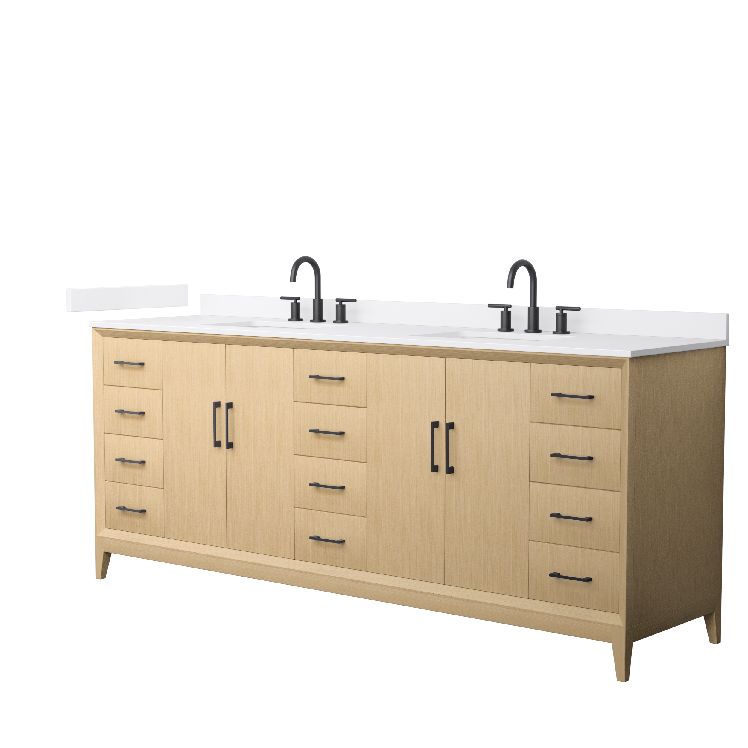 Janna 84" Double Bathroom Vanity - White Oak WC-7575-84-DBL-VAN-WHO