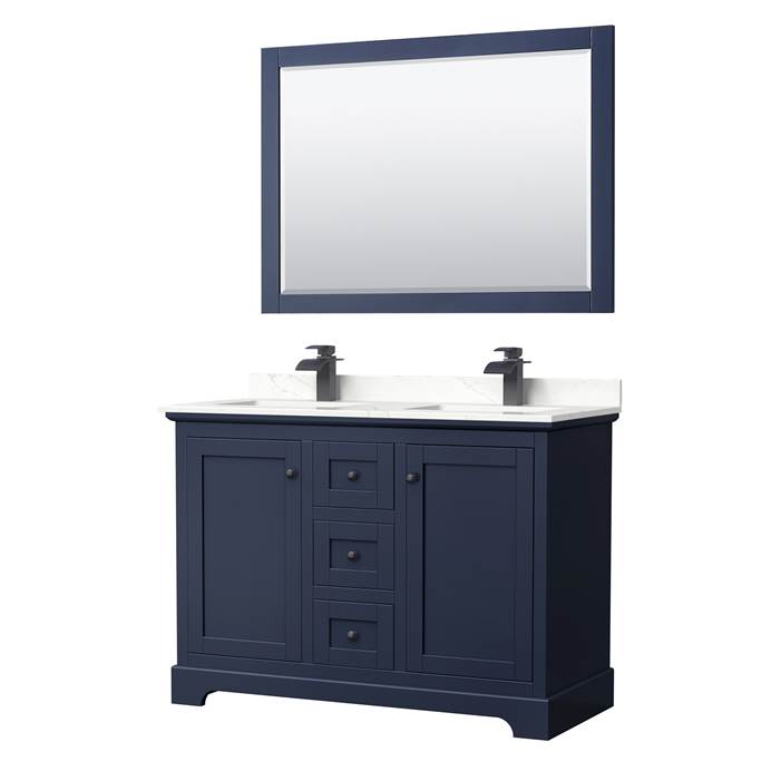 Avery 48" Double Bathroom Vanity - Dark Blue WC-2323-48-DBL-VAN-BLU_