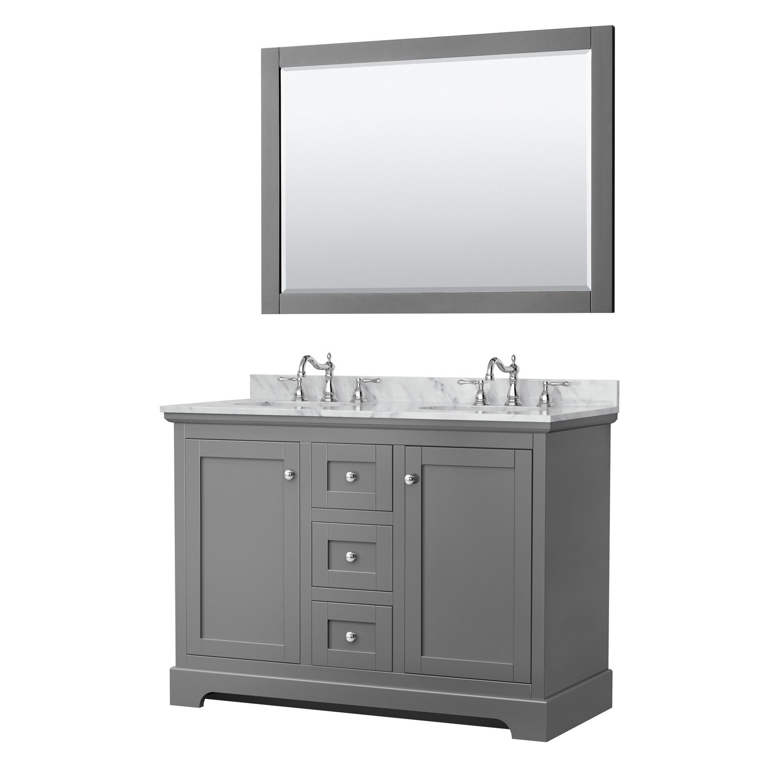 Avery 48" Double Bathroom Vanity - Dark Gray WC-2323-48-DBL-VAN-DKG_