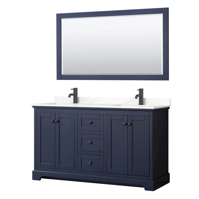 Avery 60" Double Bathroom Vanity - Dark Blue WC-2323-60-DBL-VAN-BLU_