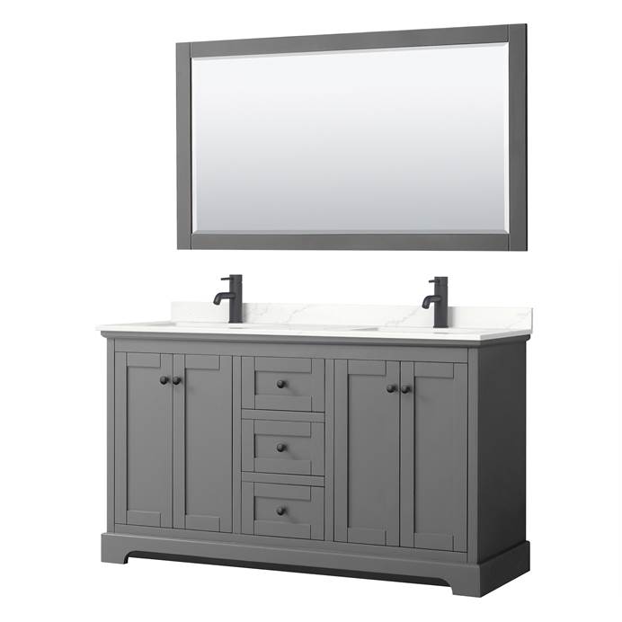 Avery 60" Double Bathroom Vanity - Dark Gray WC-2323-60-DBL-VAN-DKG_