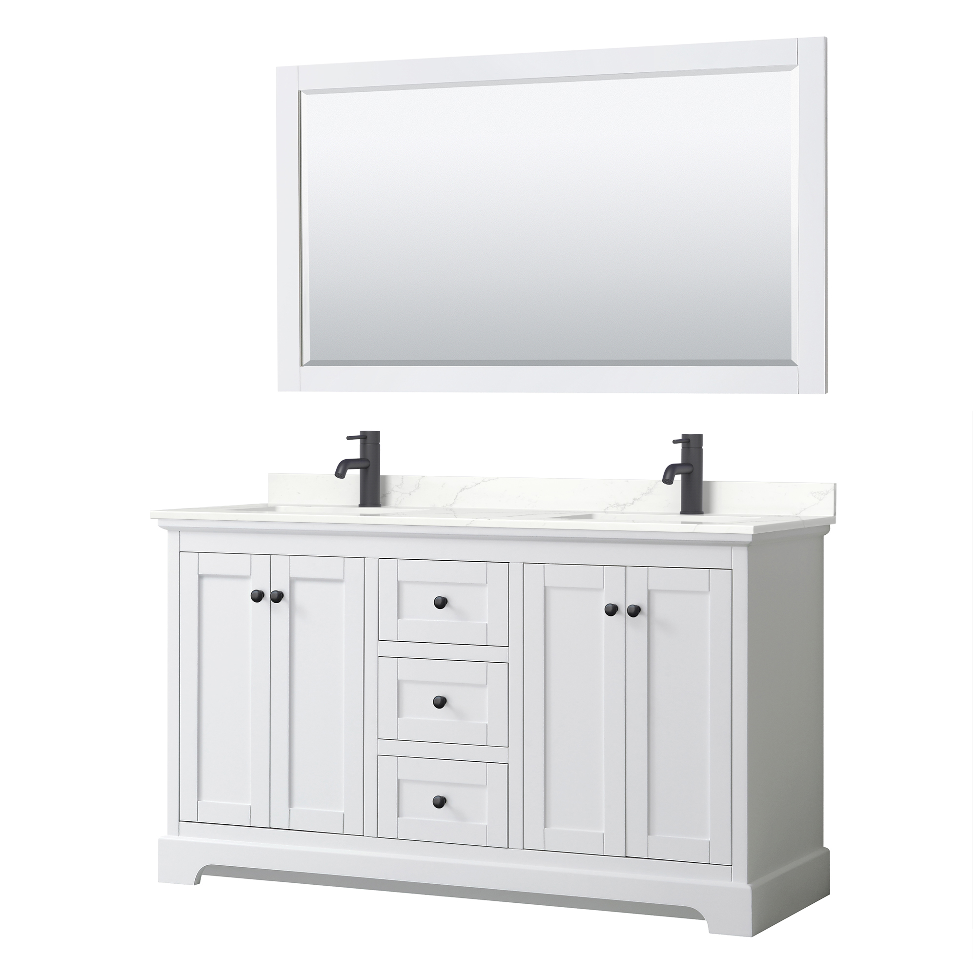 Avery 60" Double Bathroom Vanity by Wyndham Collection - White WC-2323-60-DBL-VAN-WHT_