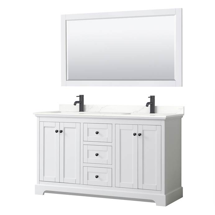 Avery 60" Double Bathroom Vanity by Wyndham Collection - White WC-2323-60-DBL-VAN-WHT_
