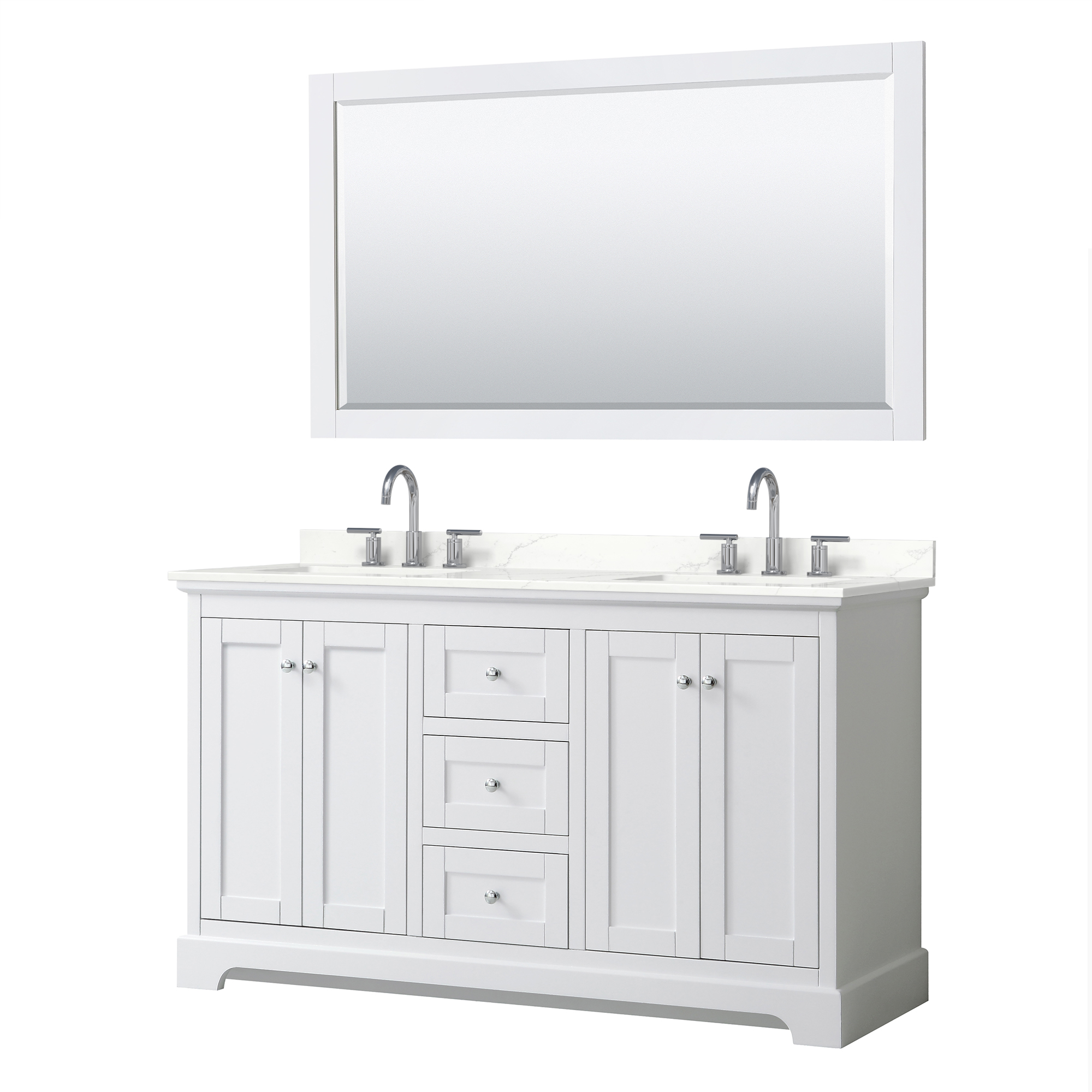 Avery 60" Double Bathroom Vanity by Wyndham Collection - White WC-2323-60-DBL-VAN-WHT_