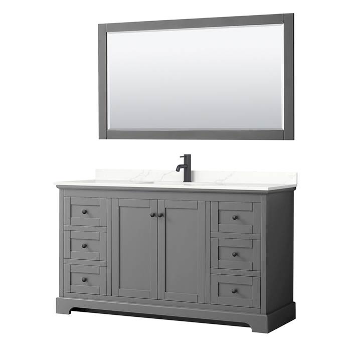 Avery 60" Single Bathroom Vanity - Dark Gray WC-2323-60-SGL-VAN-DKG_