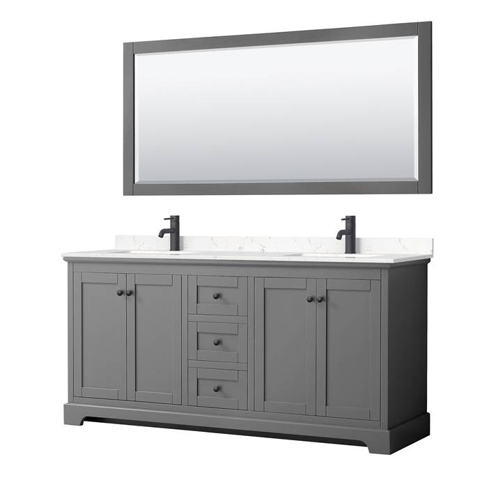 Avery 72" Double Bathroom Vanity - Dark Gray WC-2323-72-DBL-VAN-DKG_