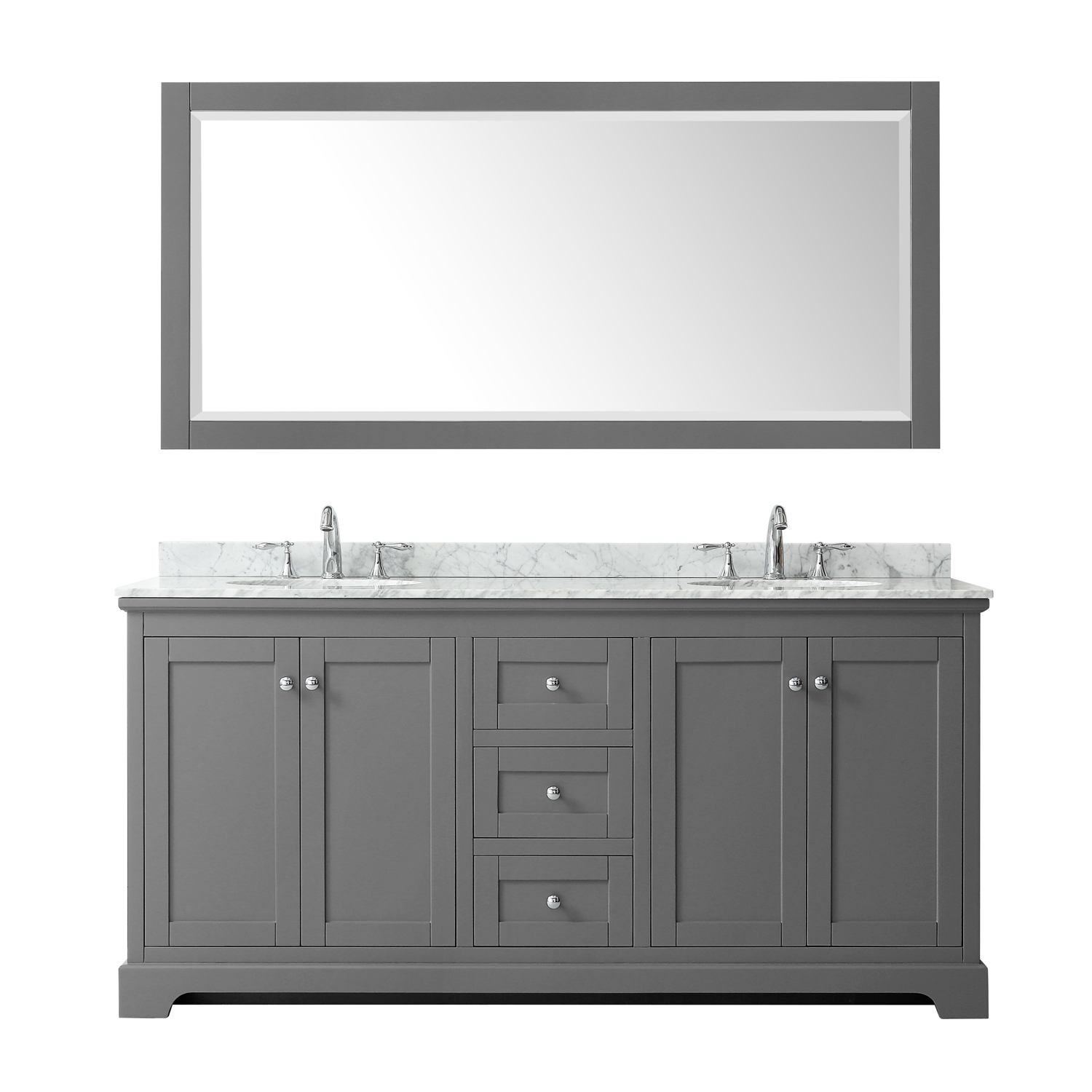 Avery 72 Double Bathroom Vanity Dark, 72 Inch Vanity Mirror