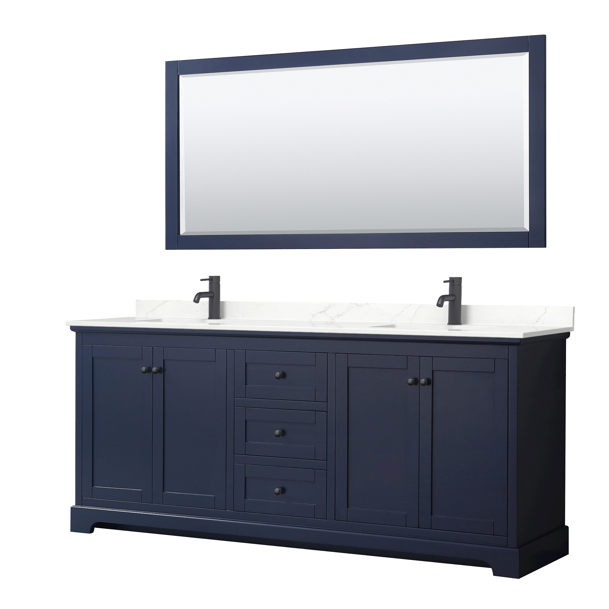 Avery 80" Double Bathroom Vanity - Dark Blue WC-2323-80-DBL-VAN-BLU_