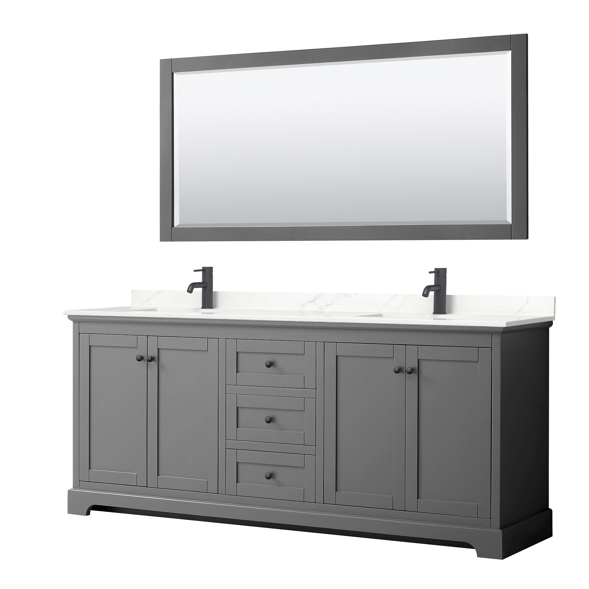 Avery 80" Double Bathroom Vanity - Dark Gray WC-2323-80-DBL-VAN-DKG_