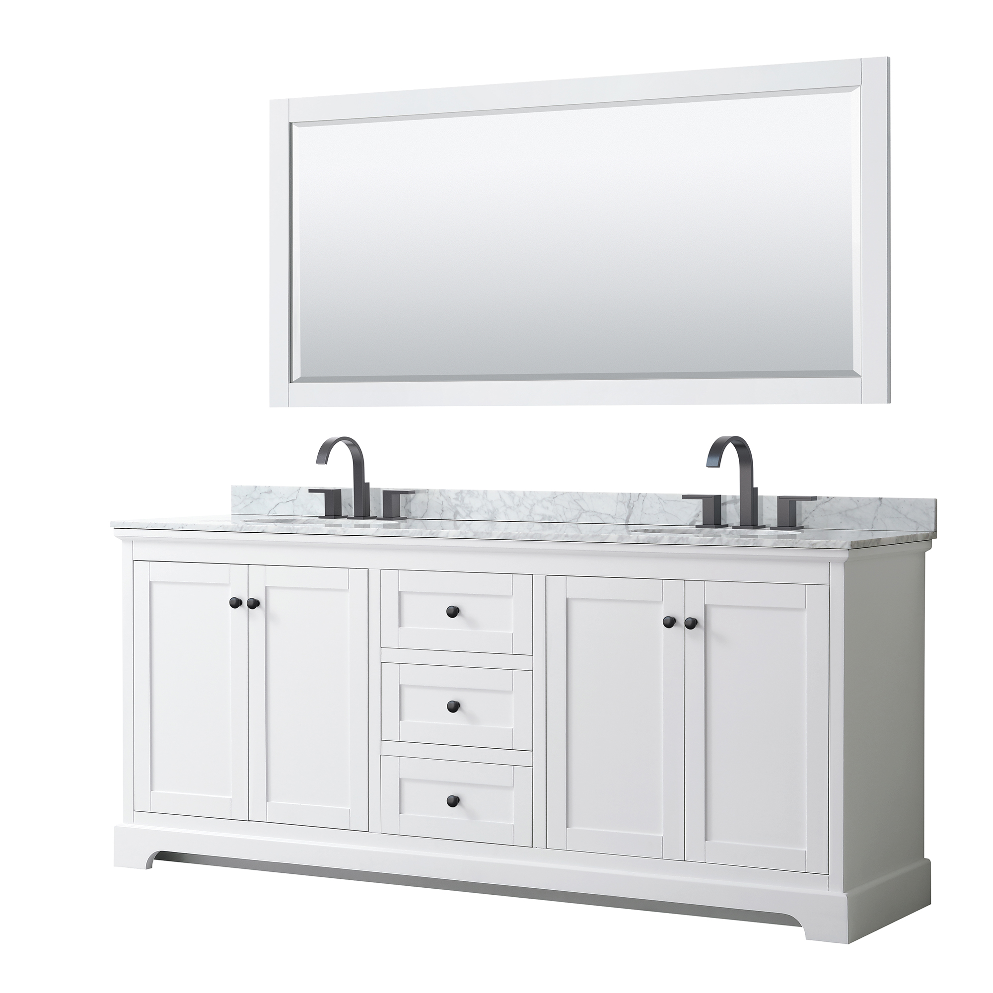 Avery 80" Double Bathroom Vanity by Wyndham Collection - White WC-2323-80-DBL-VAN-WHT_