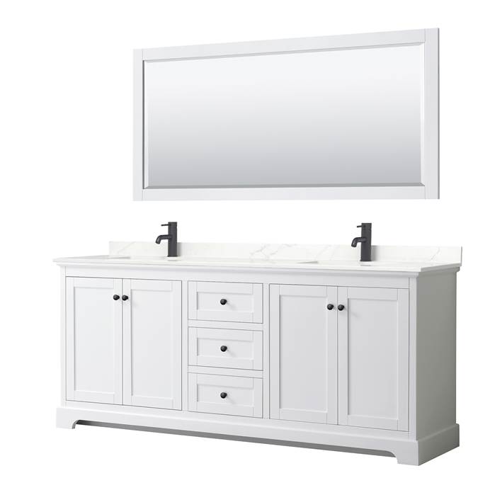 Avery 80" Double Bathroom Vanity by Wyndham Collection - White WC-2323-80-DBL-VAN-WHT_