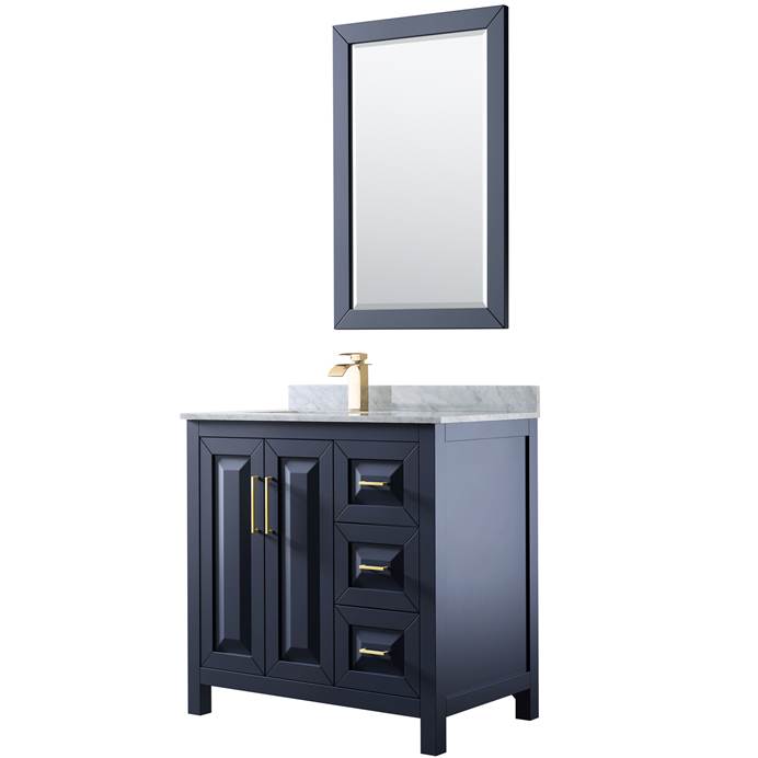 Daria 36" Single Bathroom Vanity - Dark Blue WC-2525-36-SGL-VAN-BLU