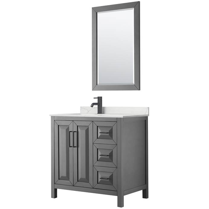 Daria 36" Single Bathroom Vanity by Wyndham Collection - Dark Gray WC-2525-36-SGL-VAN-DKG