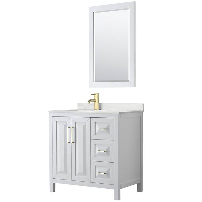 Daria 36" Single Bathroom Vanity by Wyndham Collection - White WC-2525-36-SGL-VAN-WHT