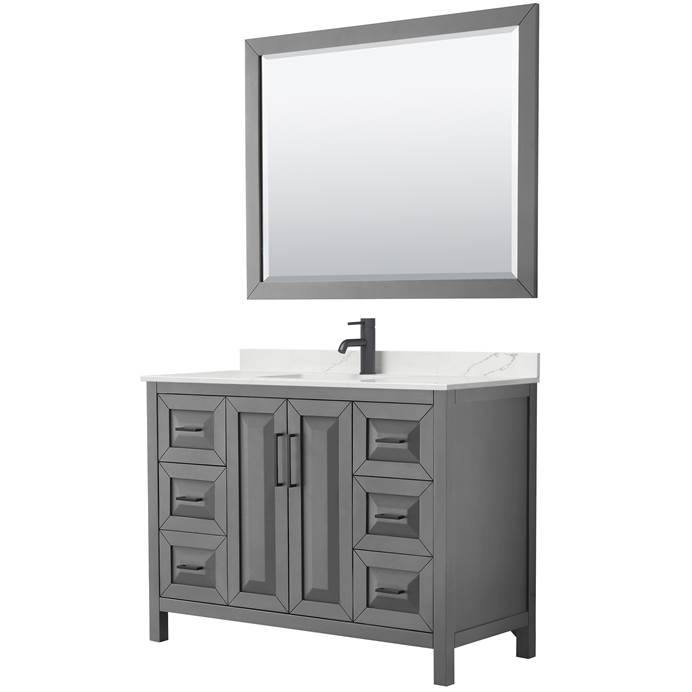 Daria 48" Single Bathroom Vanity by Wyndham Collection - Dark Gray WC-2525-48-SGL-VAN-DKG