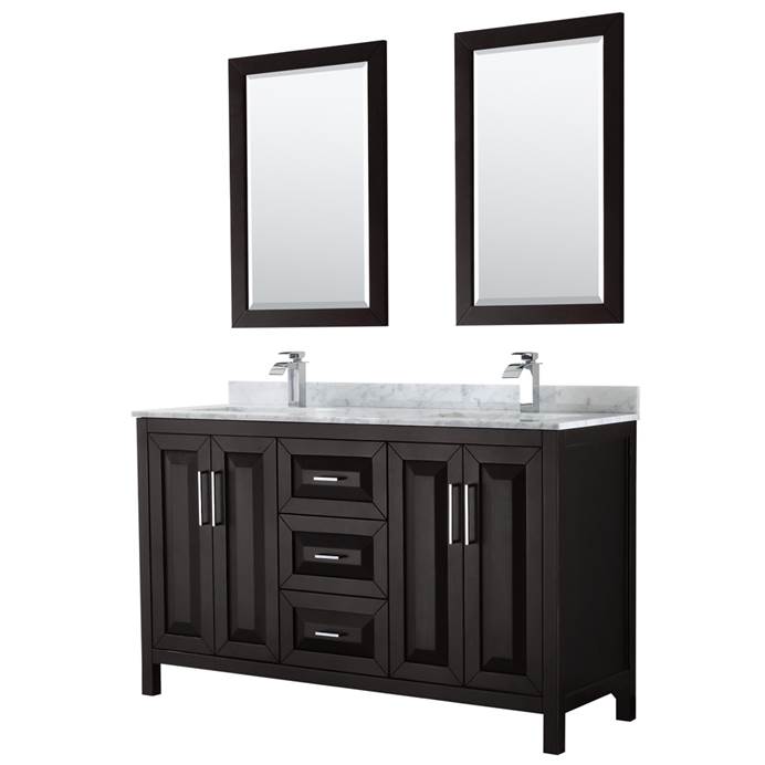 Daria 60" Double Bathroom Vanity by Wyndham Collection - Dark Espresso WC-2525-60-DBL-VAN-DES