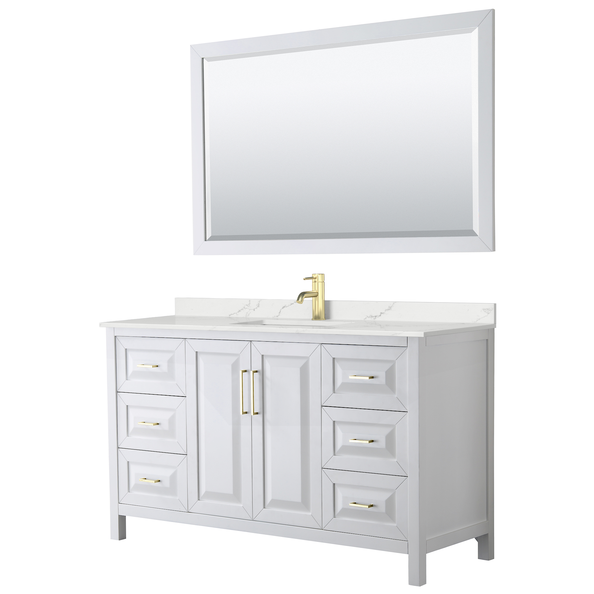 Daria 60" Single Bathroom Vanity by Wyndham Collection - White WC-2525-60-SGL-VAN-WHT