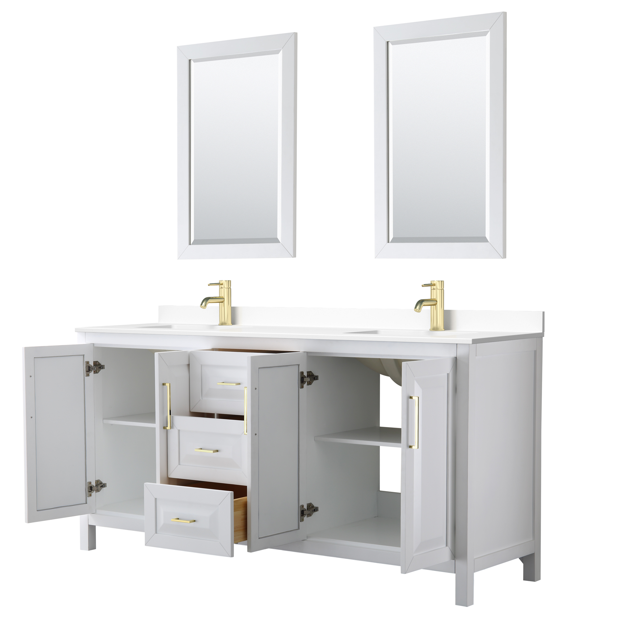 Lucy 72 Double Bathroom Vanity Set with Vessel Sinks - White  Beautiful  bathroom furniture for every home - Wyndham Collection