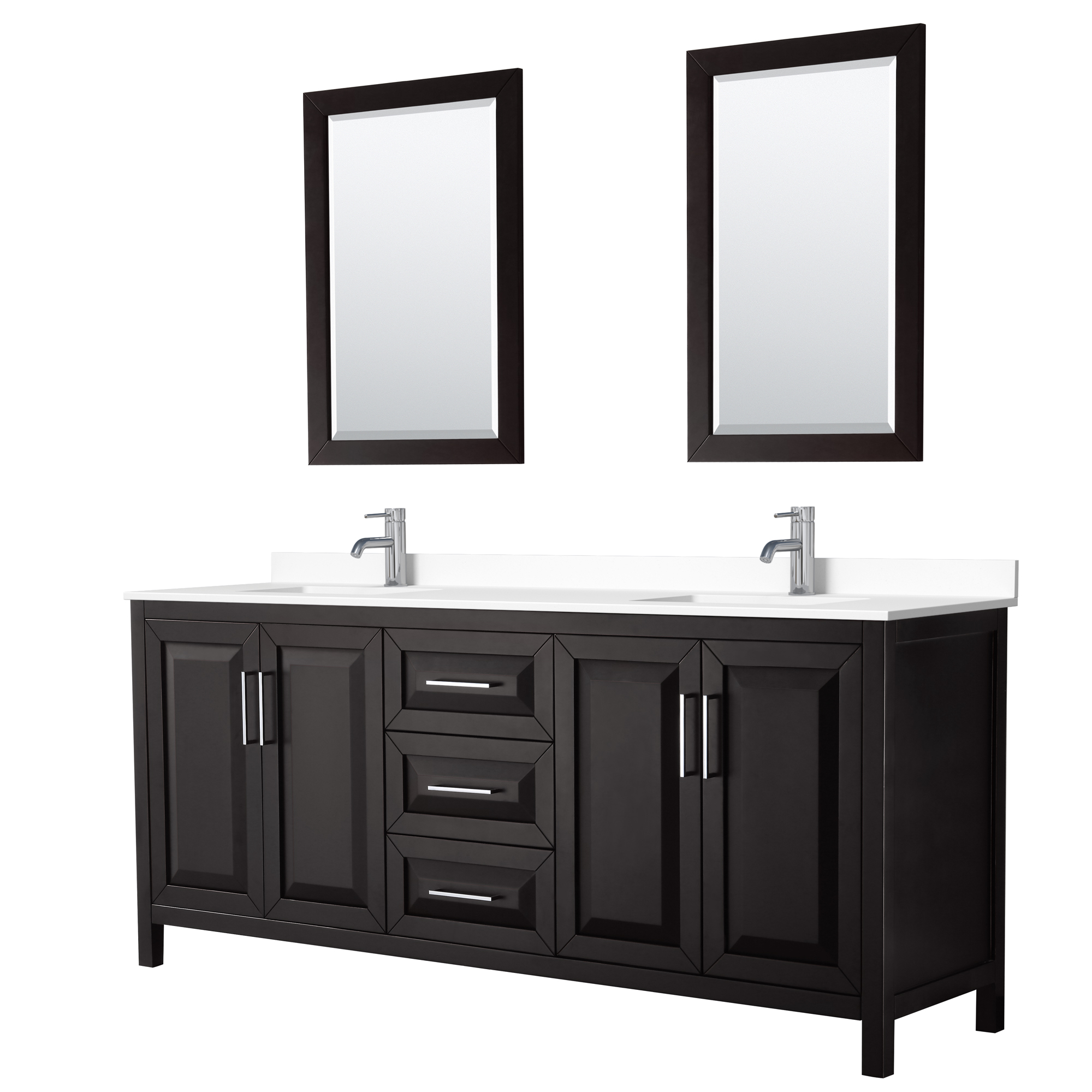 Daria 80 Double Bathroom Vanity Dark, Bath Vanity Furniture