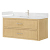 Custom image for Scandinavian Oak with Brushed Nickel Trim / White Quartz / No Mirror