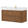 Custom image for Toasted Walnut with Satin Bronze Trim / White Quartz / No Mirror