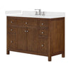 Custom image for Dark Walnut with Brushed Nickel Trim / White Cultured Marble / No Mirror
