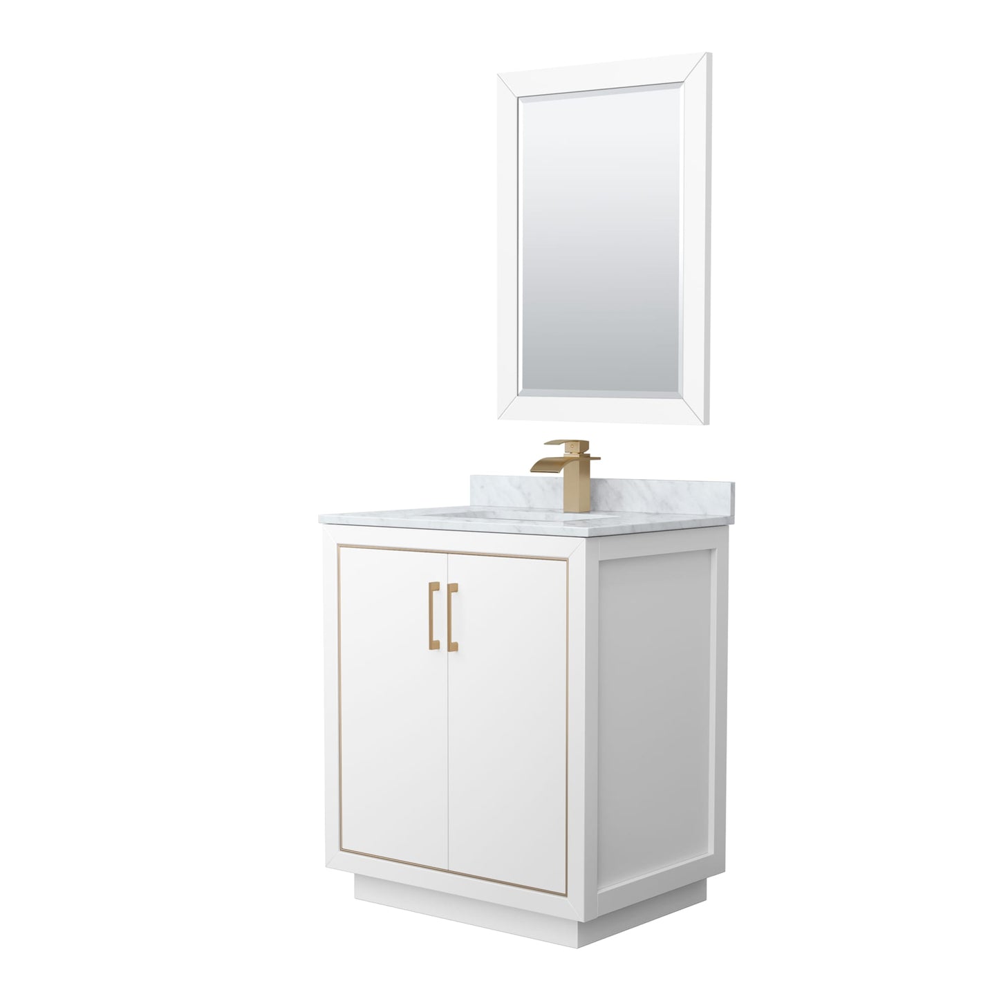 Icon Bathroom Vanity with Countertop 30 inch Single Sink Single hole Faucet Setup