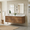 Custom image for Toasted Walnut with Brushed Nickel Trim / White Quartz / No Mirror