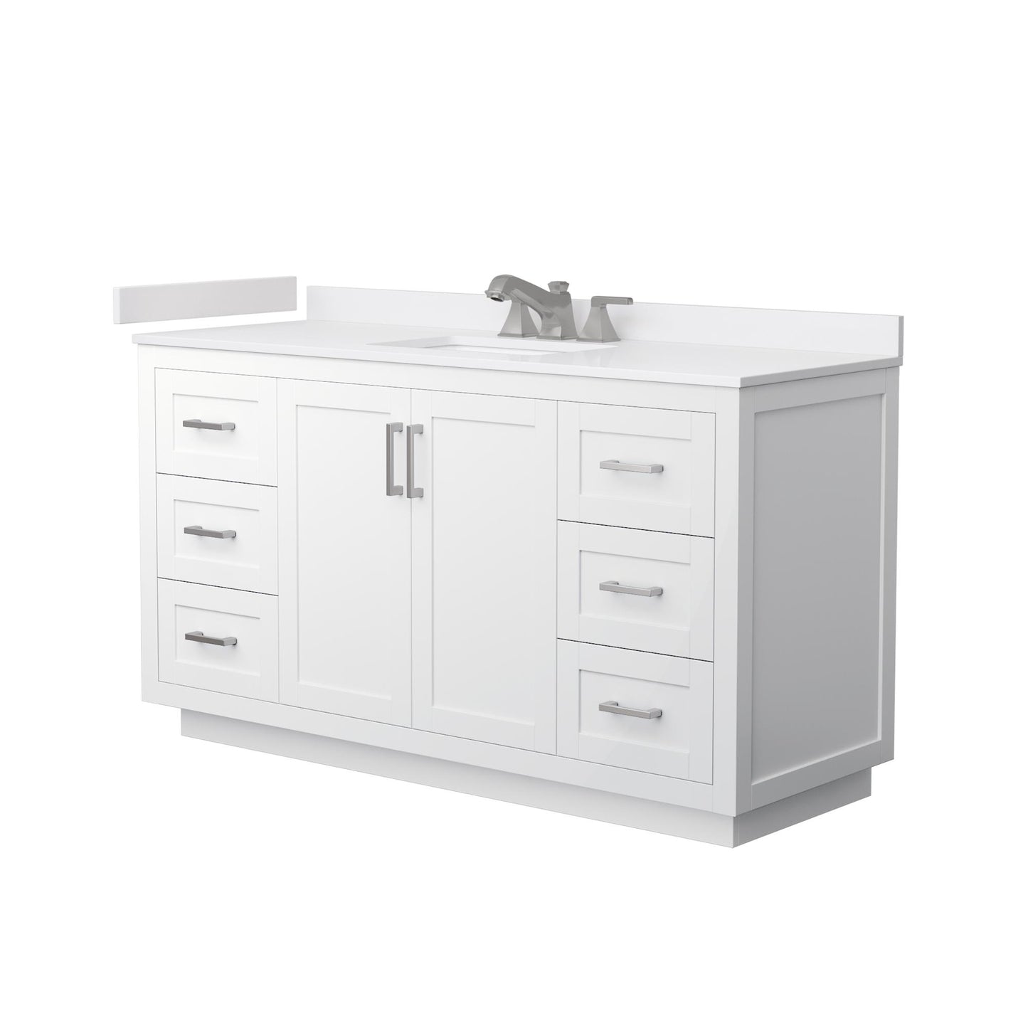 Miranda Bathroom Vanity with Countertop 60 inch Single Sink 3-hole Faucet Setup