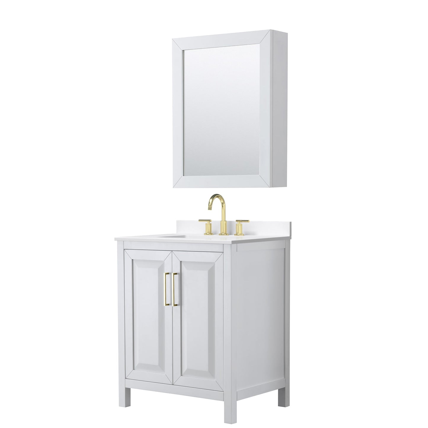 Daria Bathroom Vanity with Countertop 30 inch Single Sink 3-hole Faucet Setup
