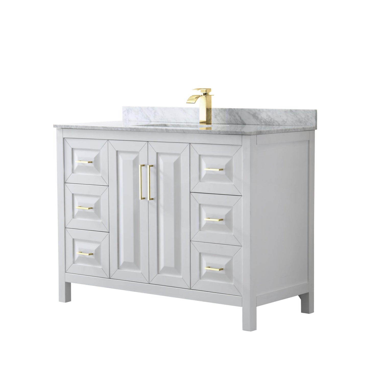 Daria Bathroom Vanity with Countertop 48 inch Single Sink Single hole Faucet Setup