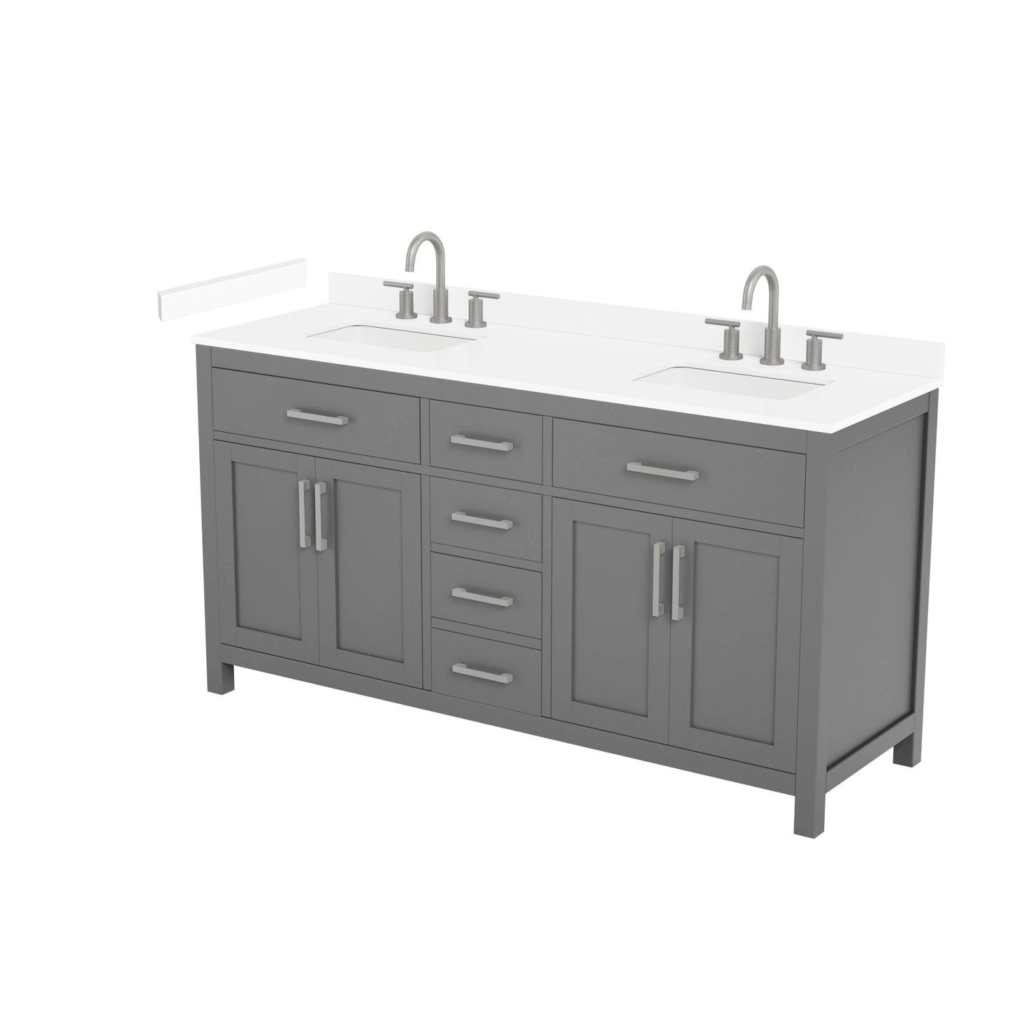 Beckett Bathroom Vanity with Countertop 66 inch Double Sink 3-hole Faucet Setup