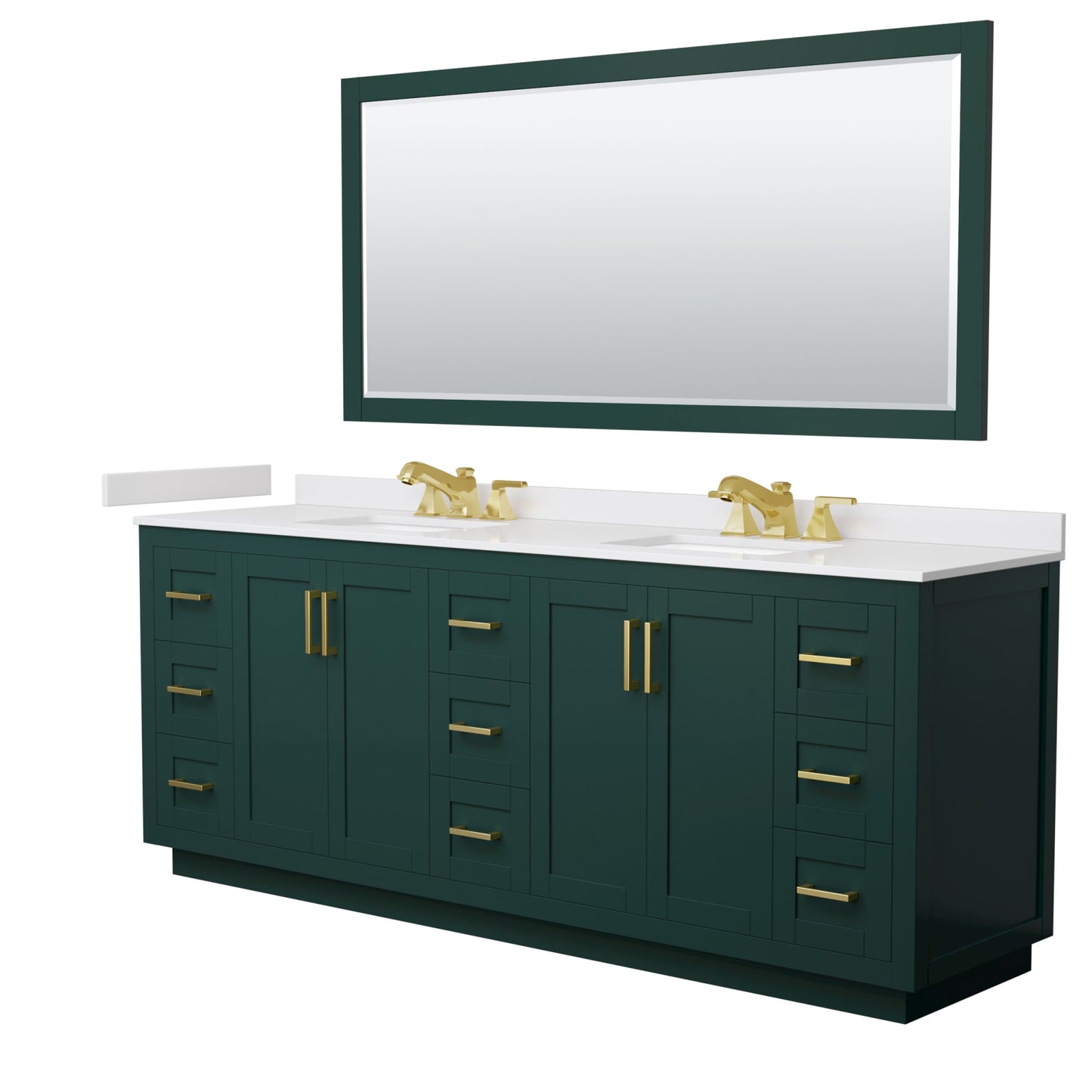 Miranda Bathroom Vanity with Countertop 84 inch Double Sink 3-hole Faucet Setup