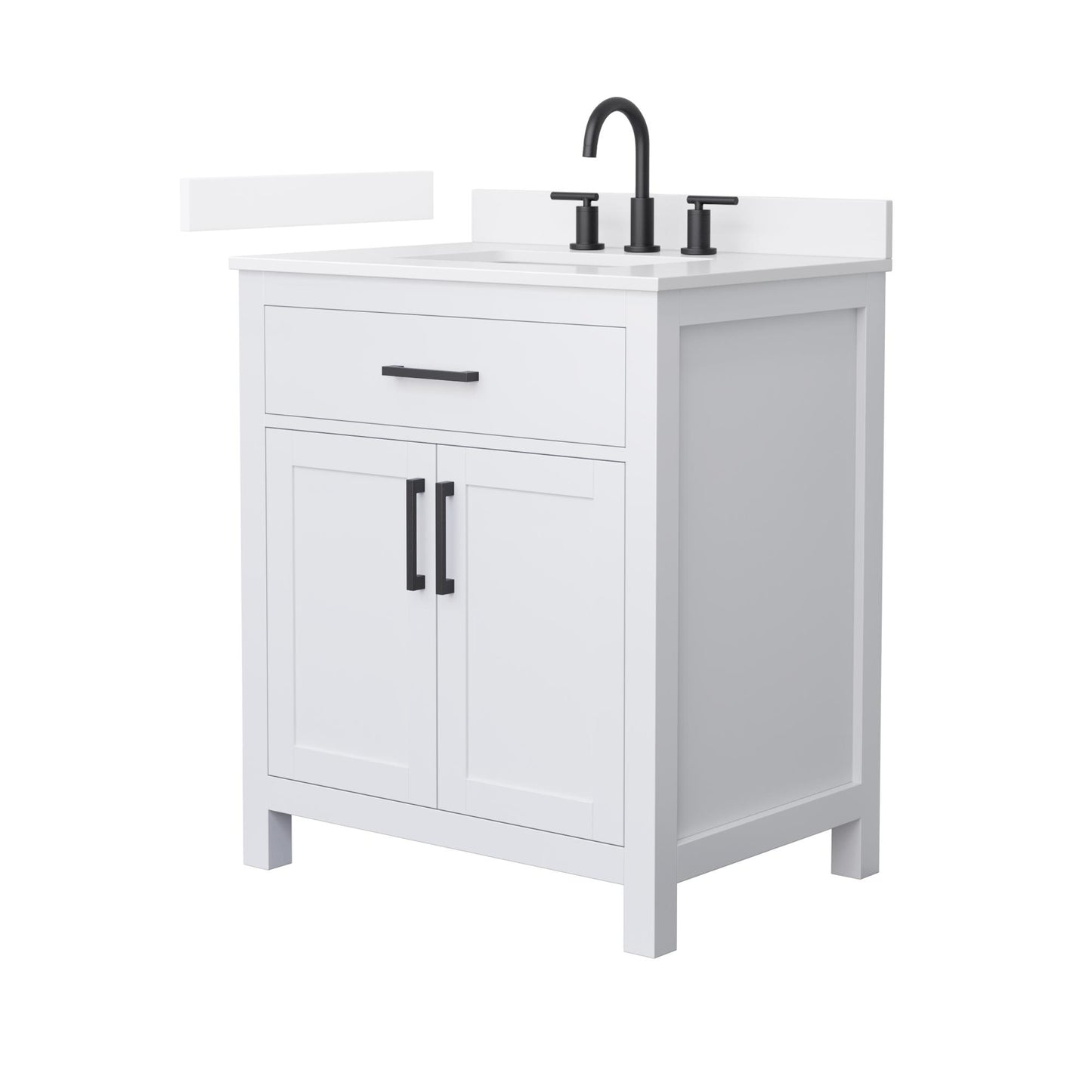 Beckett Bathroom Vanity with Countertop 30 inch Single Sink 3-hole Faucet Setup